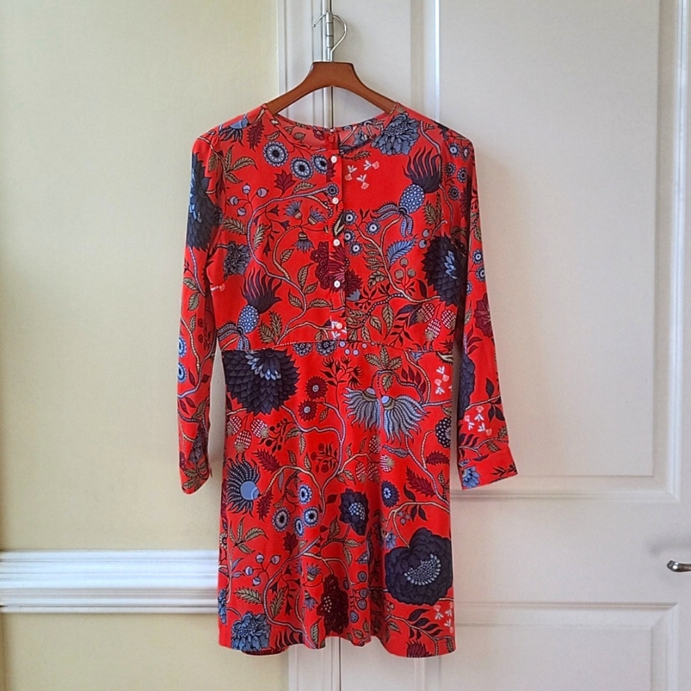LOFT red floral dress size 8